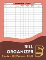 Bill Organizer: Large Print, Easy-to-Use Monthly Bill Payment Tracker (8.5" x 11", 120 Pages, Dark Red)