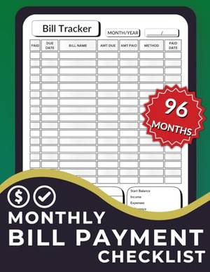 Book review of Monthly Bill Payment Checklist