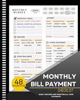 Easy to Use Bill Tracker Notebook: Monthly Bill Planner & Budgeting Checklist for Finances and Payments, 48 Months