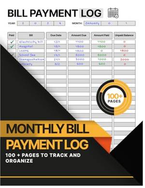 Book review of Monthly Bill Payment Log: 100+ Pages to Track and Organize